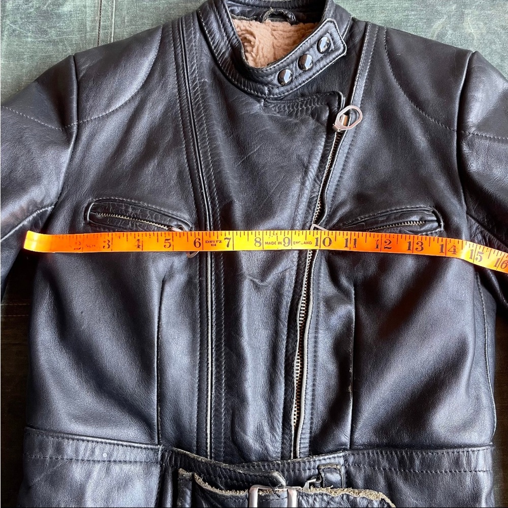 1980’s HARRO Leather Perfecto Style Motorcycle Jacket Black Leather - Picture 9 of 10